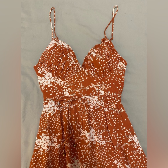 Orange Floral Maxi Dress - Picture 2 of 5